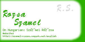 rozsa szamel business card